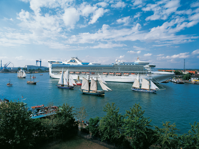 Cruise ship in the Baltic Resort Warnemünde